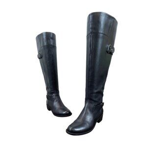 Easy Spirit Black Leather Knee-High Zip Up Closure Eslabarca Riding Boots Sz 6M